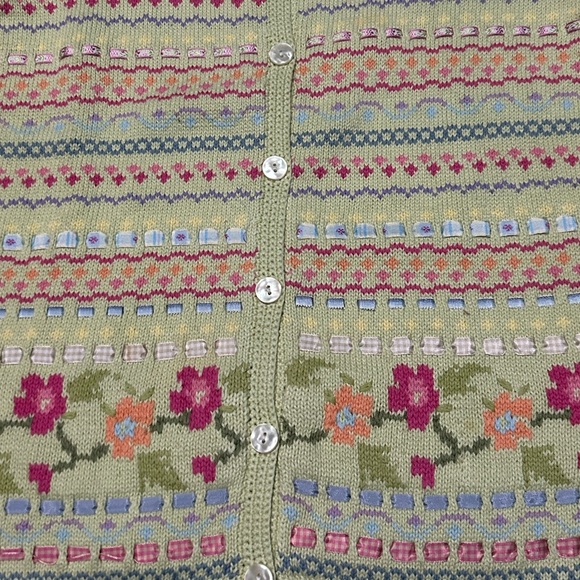 Vintage Talbots Colorful Coquette Cardigan - Picture 5 of 5